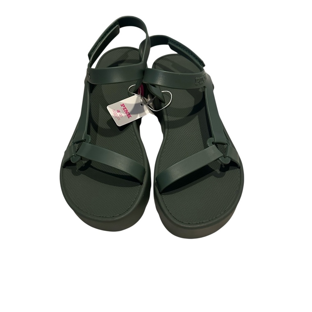 PINK Victoria's Secret Dark Green Sandals